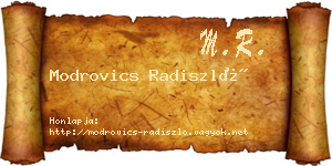 Modrovics Radiszló névjegykártya